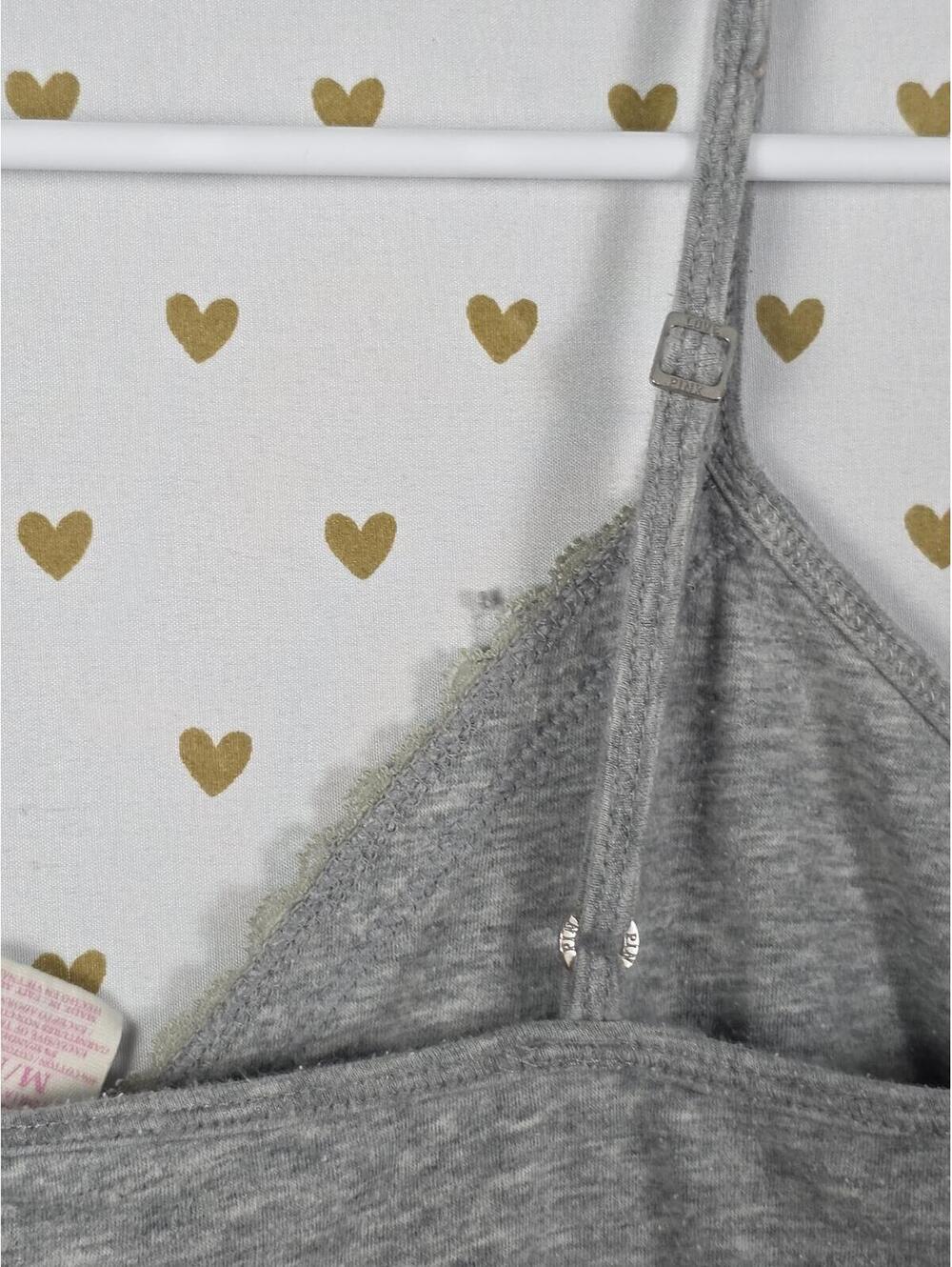 Victorias Secret PINK Grey Tank Top Mini Dress Vintage HEART y2k MEDIUM - Picture 5 of 7